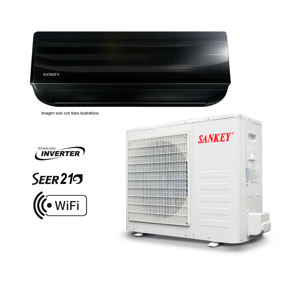 Aire acondicionado Split 12000BTU, ES12IDW9M Sankey inverter, diseño en color negro de lujo - Image 2