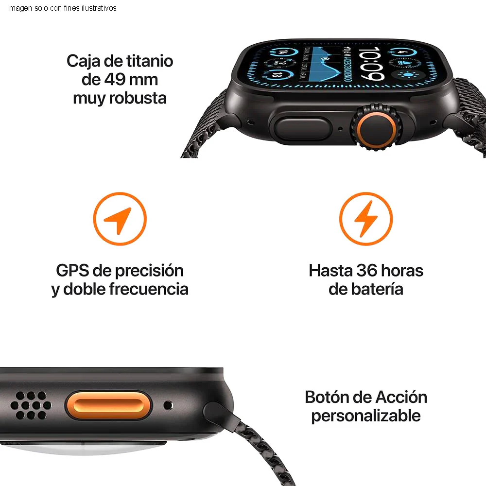 Apple Watch Ultra 2 GPS + celular 49mm caja de color titanium con correa azul marino - Image 3