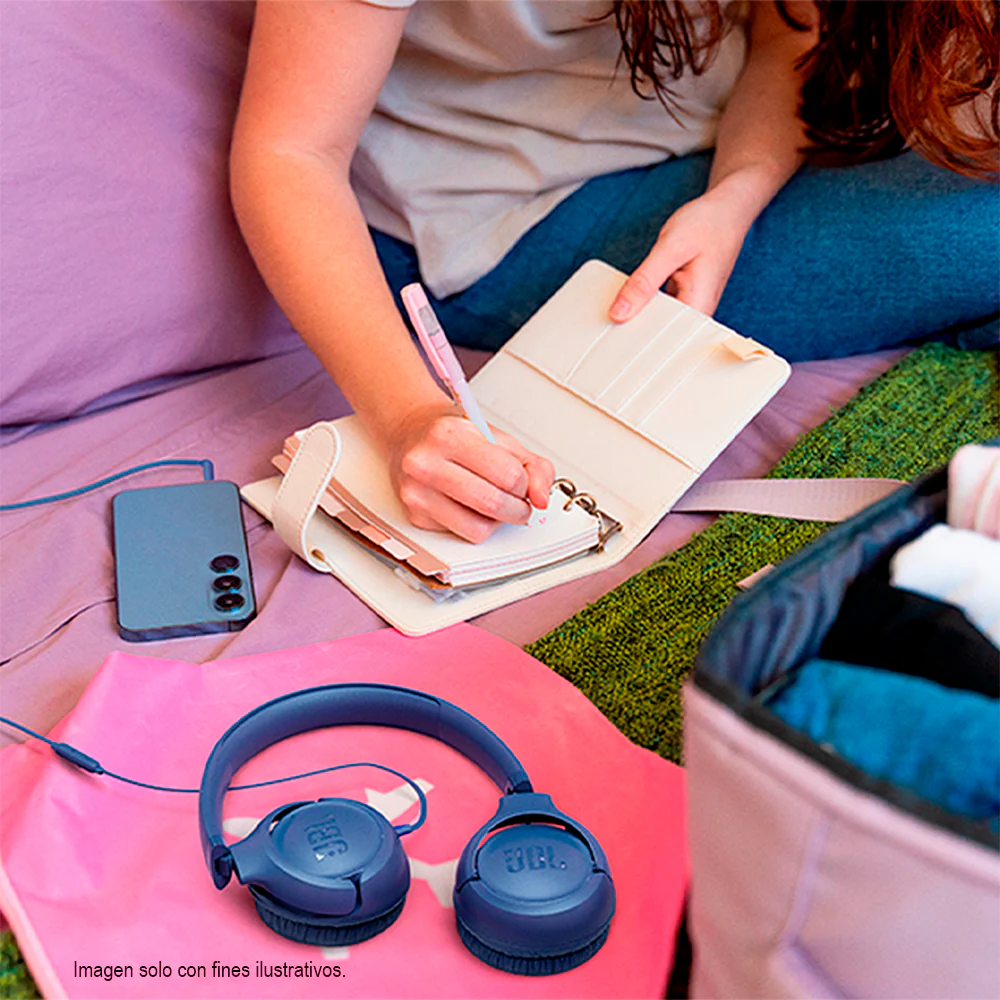 Audifonos JBL Over Ear con Cable Tipo C JBLT530CBLUAM Azul - Image 3