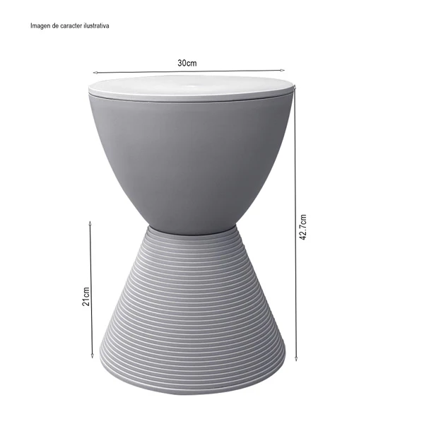 Banco plástico RUL-767CGR de polipropileno color light gray - Image 3