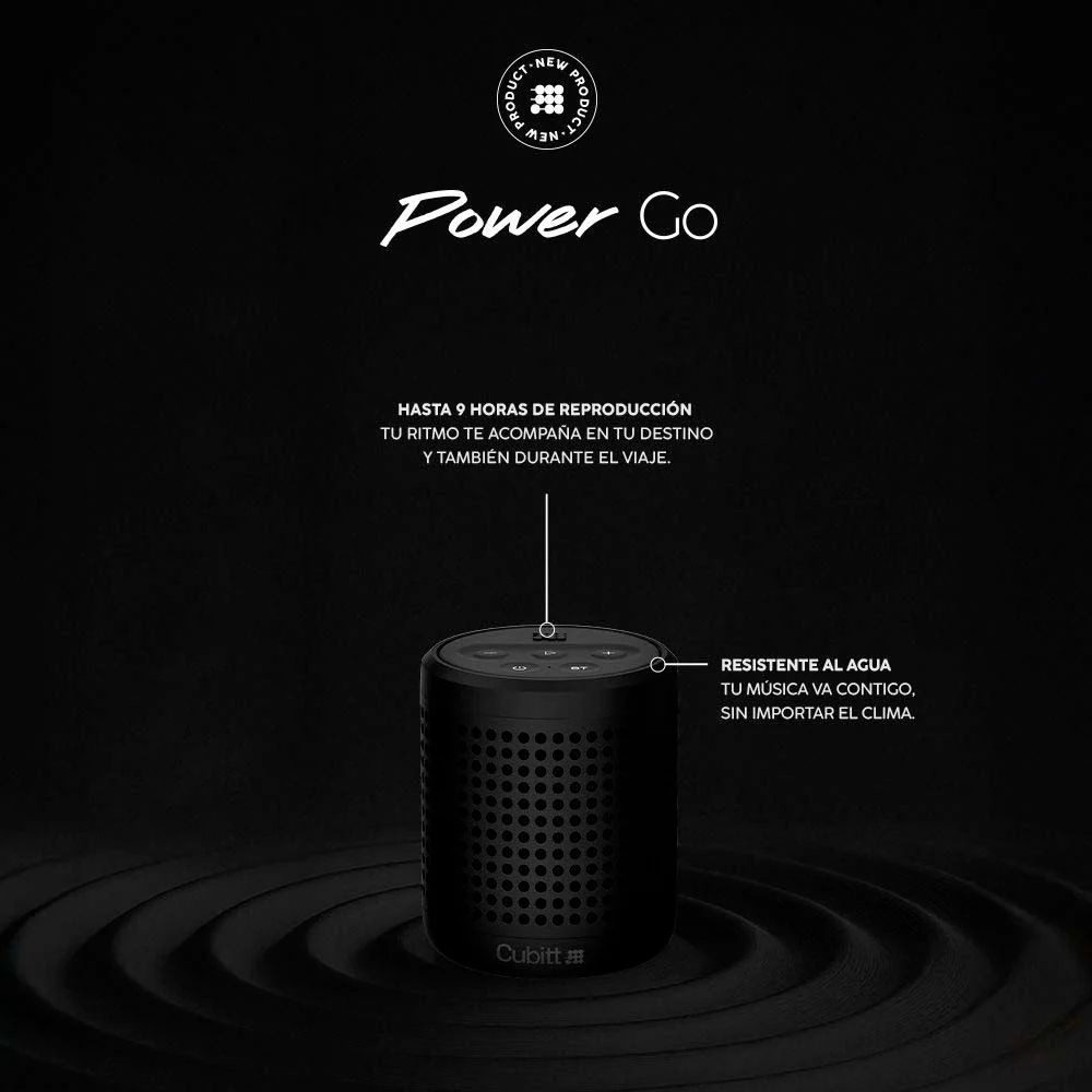 Bocina portátil CT-PWGO2-1 Cubitt Power Go Bluettoth color negro - Image 3