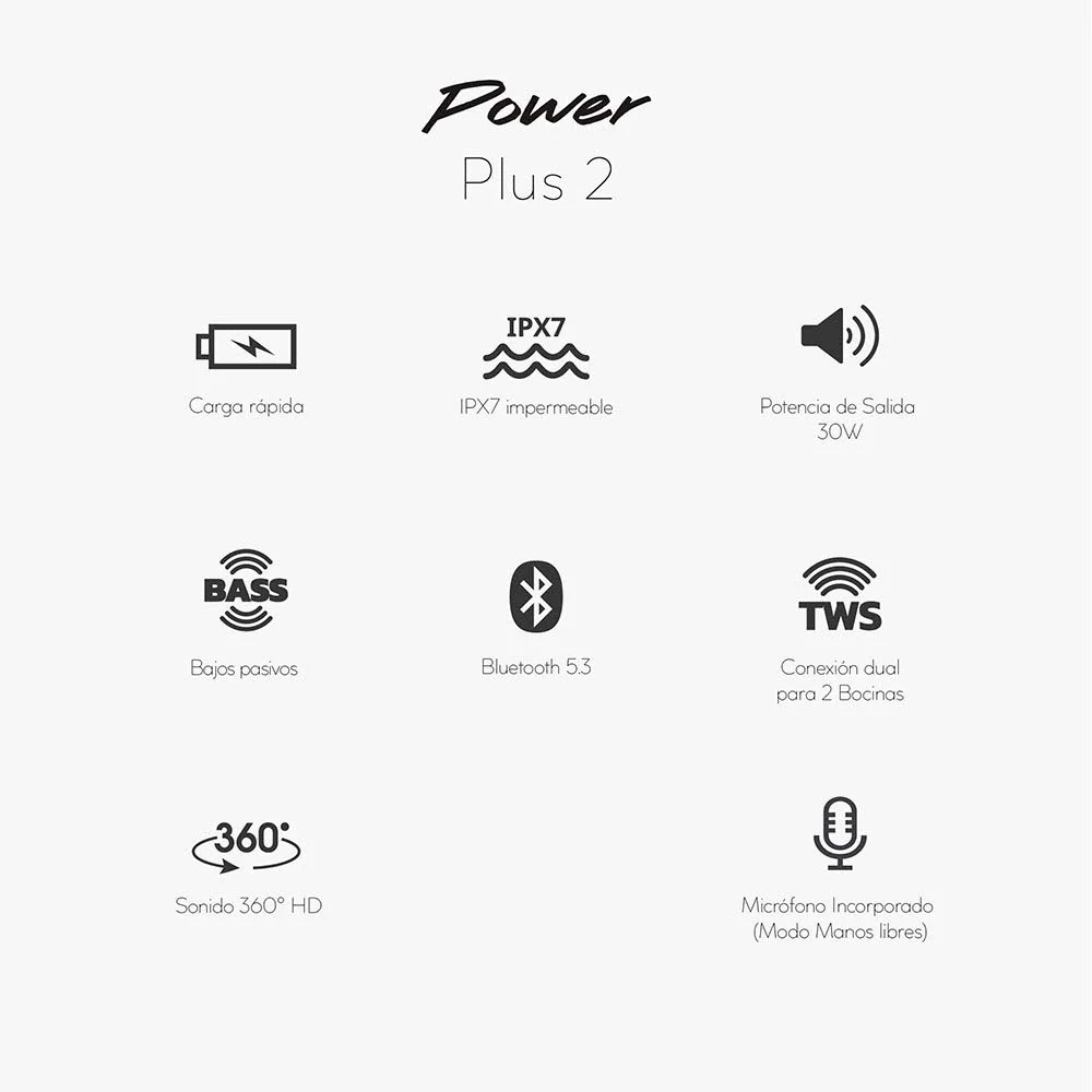 Bocina portátil, 30W, CT-PWPLUS2-1, Cubitt, Bluetooth 5.3 TWS resistente al agua, negro - Image 5