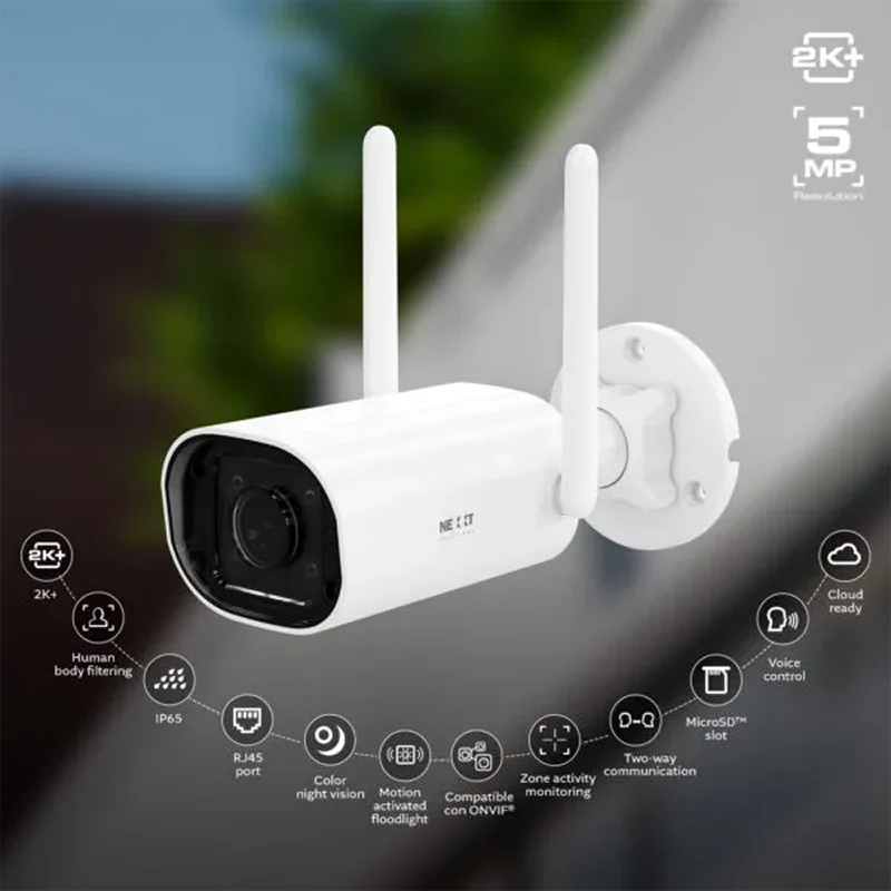 Cámara Inteligente Wi-Fi para exterior, 2K + 5MP, RJ45 NHC-OF10 Nexxt - Image 3