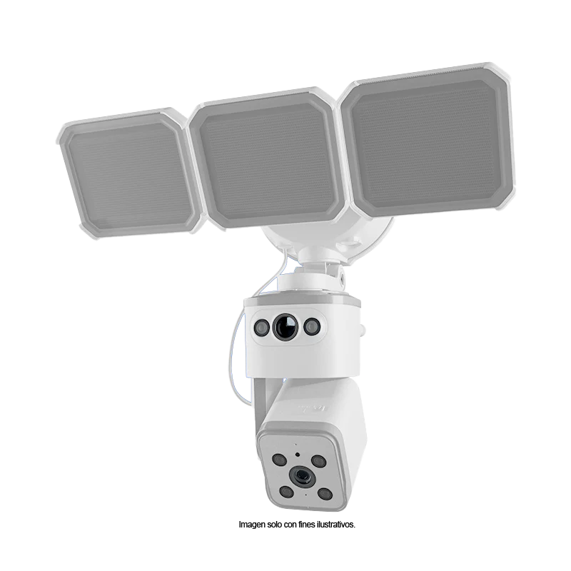 Cámara Smart Wi-Fi de doble lente con reflector NHC-FP50DL Nexxt. Alta intensidad luminaria 4000 lúmenes de poder y seguridad