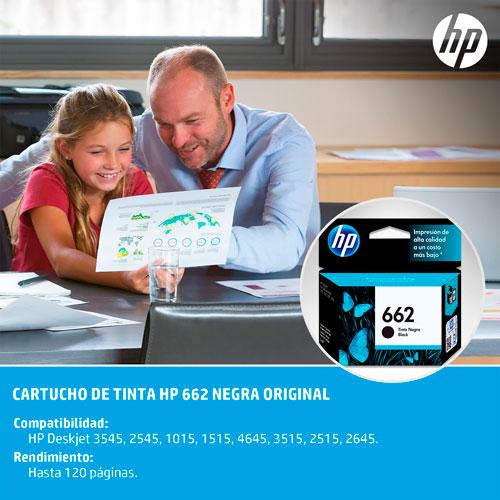 Tinta Cartucho Negro HP 662 - Image 2