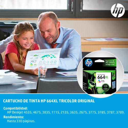 Tinta Cartucho Color XL HP 664 - Image 5