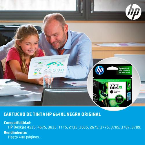 Tinta Cartucho Negro XL HP 664 - Image 4