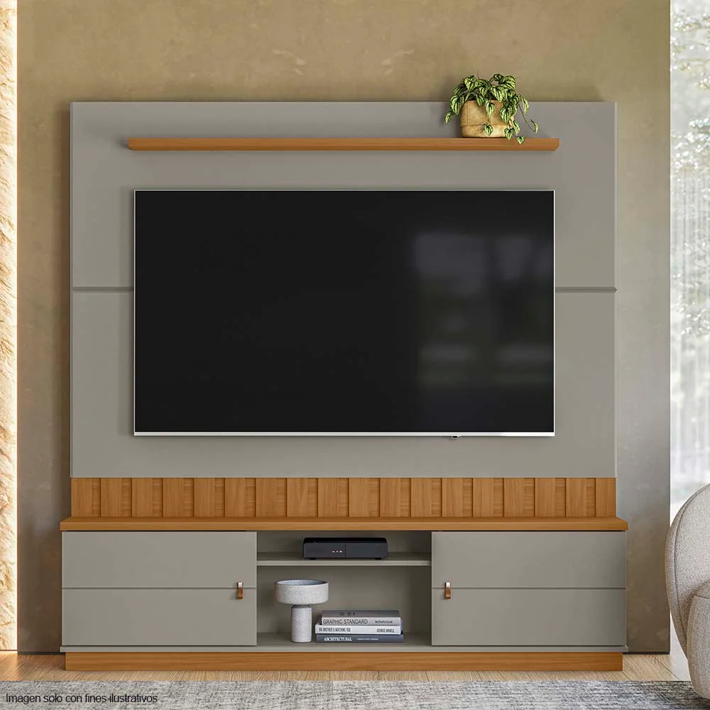 Centro de entretenimiento FLORIANOPOLIS soporta TV hasta 70" color gris mate / almendra - Image 3