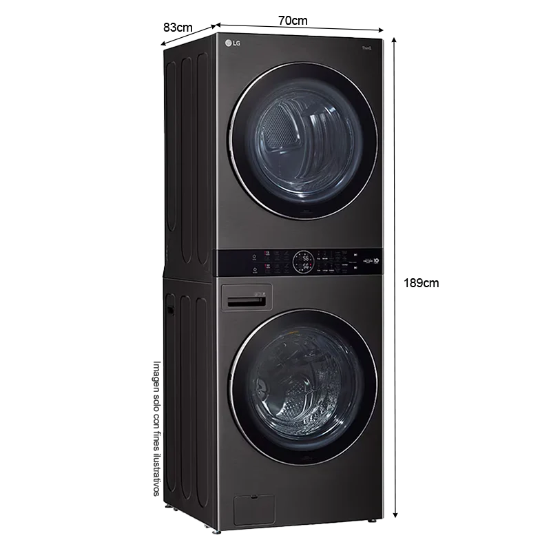Centro de lavado a gas 25kg | WK25BS6 LG | panel central táctil | INVERTER DD | tecnología Smart ThinQ - Image 3