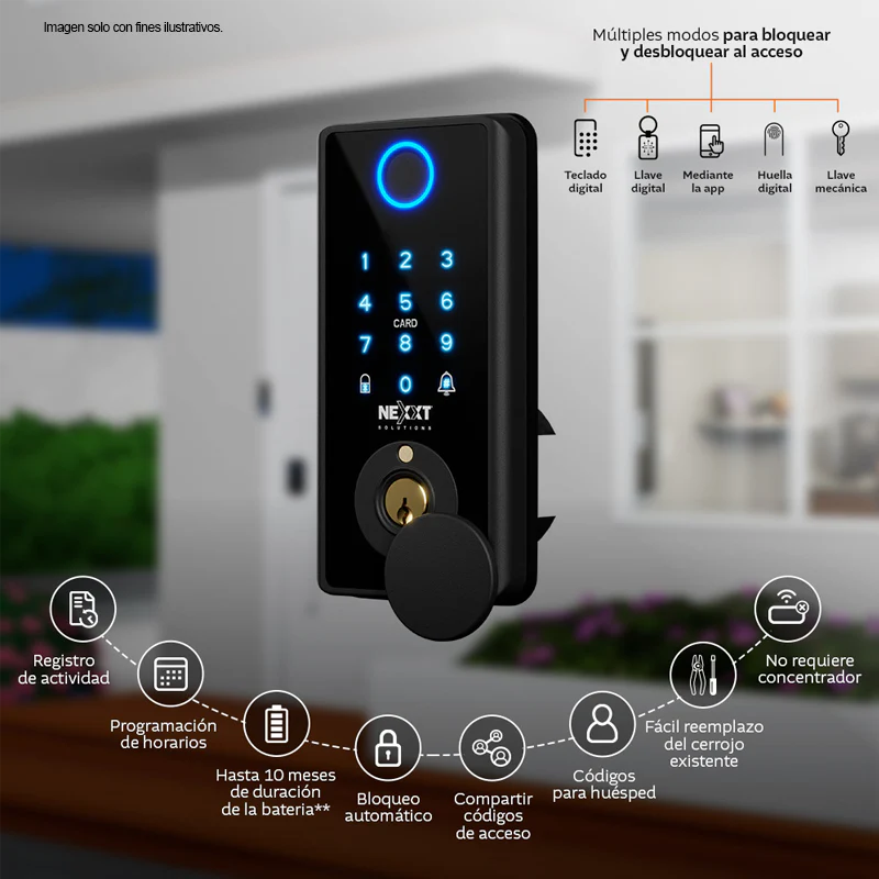 Cerradura inteligente Wi-Fi Modelo NHS-D150 BKT Color negro. Nexxt - Image 3