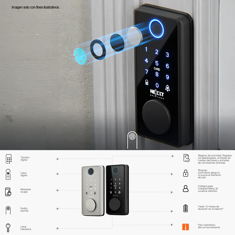 Cerradura inteligente Wi-Fi Modelo NHS-D150 BKT Color negro. Nexxt - Image 6