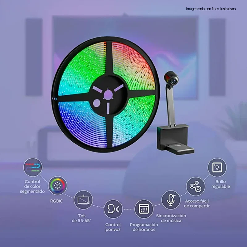 Cinta LED Smart TV y cámara para televisores de 55-65” RGBIC NHB-S615 Nexxt - Image 3