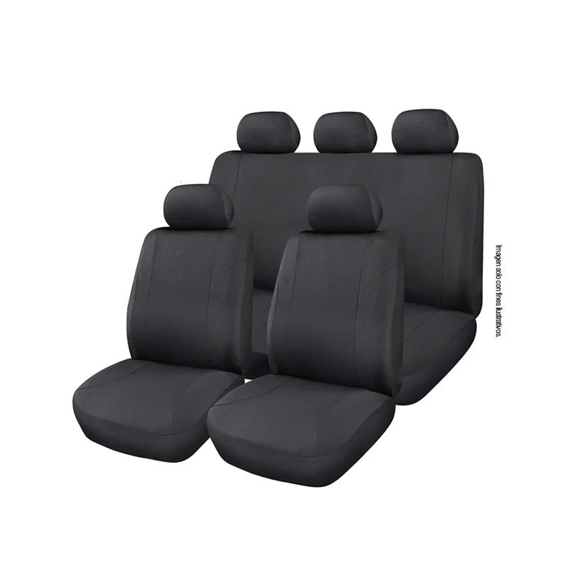 Cobertor para asiento de auto Set de 9 piezas, 991-2402316 Material cómodo color negro.