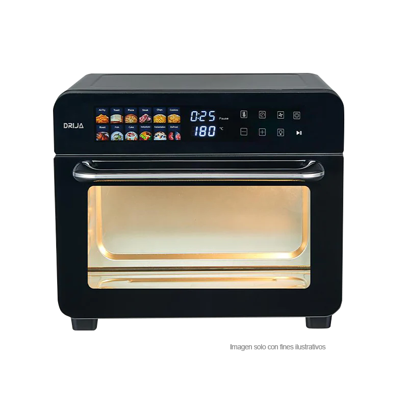 Horno freidora de aire Bruschetta 25L-B Drija, capacidad de 25 litros / 12 funciones pantalla digital
