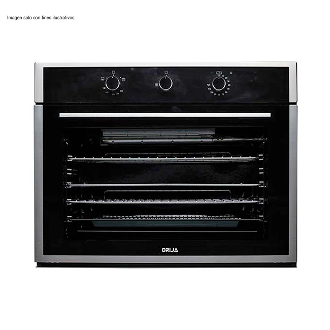 Horno a gas empotrable Drija de 76cm Modelo Roma 76 capacidad 78 litros Acero inox.