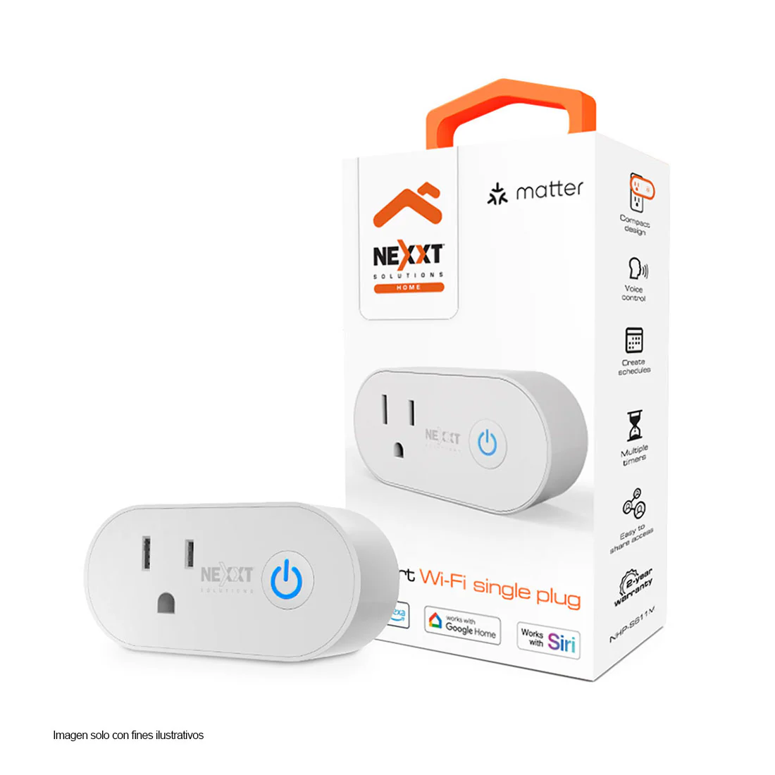 Enchufe inteligente NHP-S611M Pack de 2 ,Wi-Fi  indoor 110V-60Hz