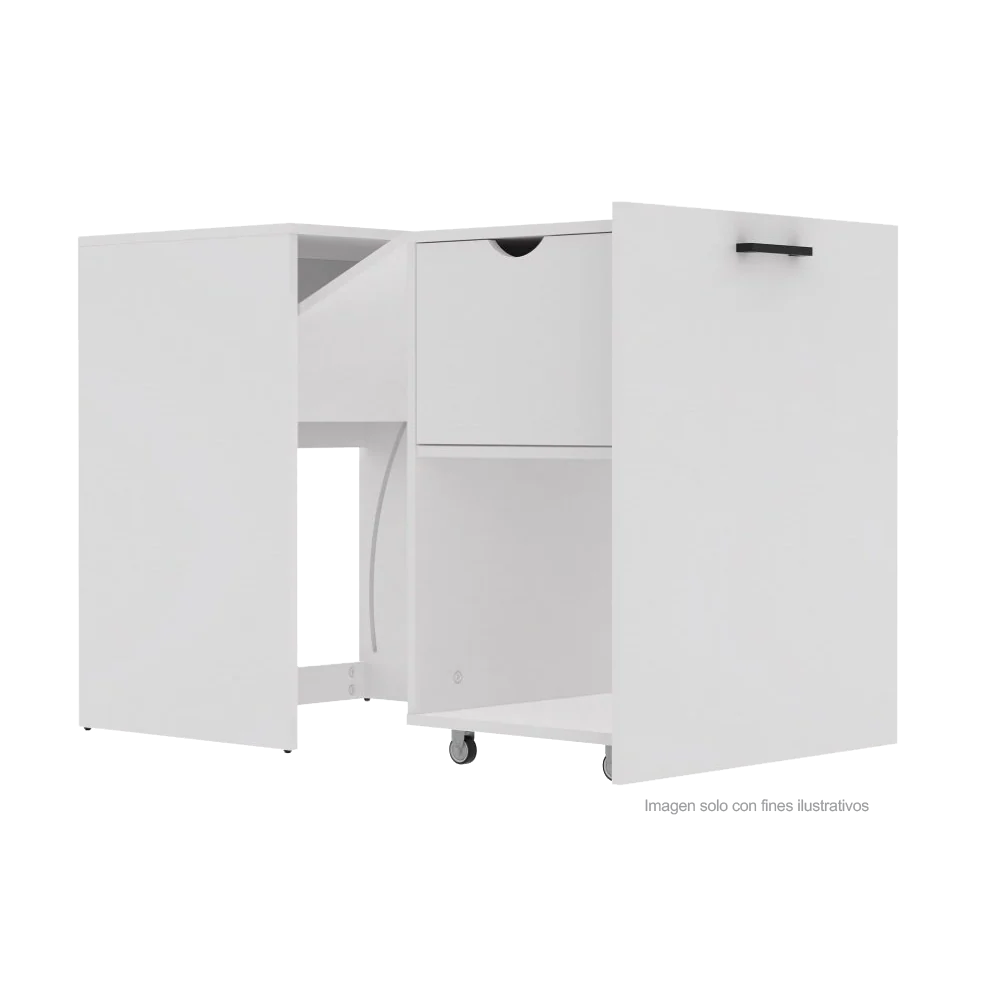 Escritorio XTF-CD210 plegable, color blanco, amplia superficie de trabajo, moderno y funcional. - Image 2