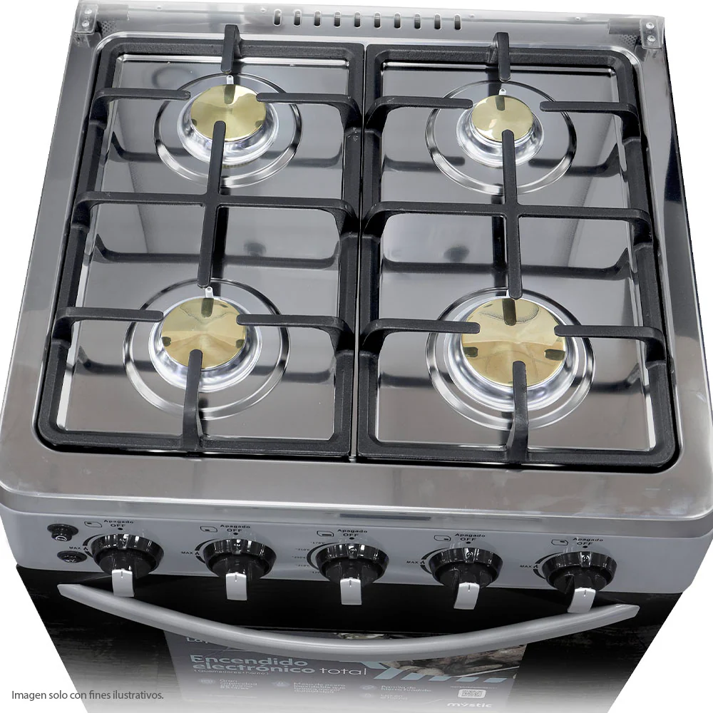 Estufa a gas 24" MY-ST4Q924-PHEL-GY, Mystic, modelo JADE, 4 quemadores encendido electrónico color gris - Image 5