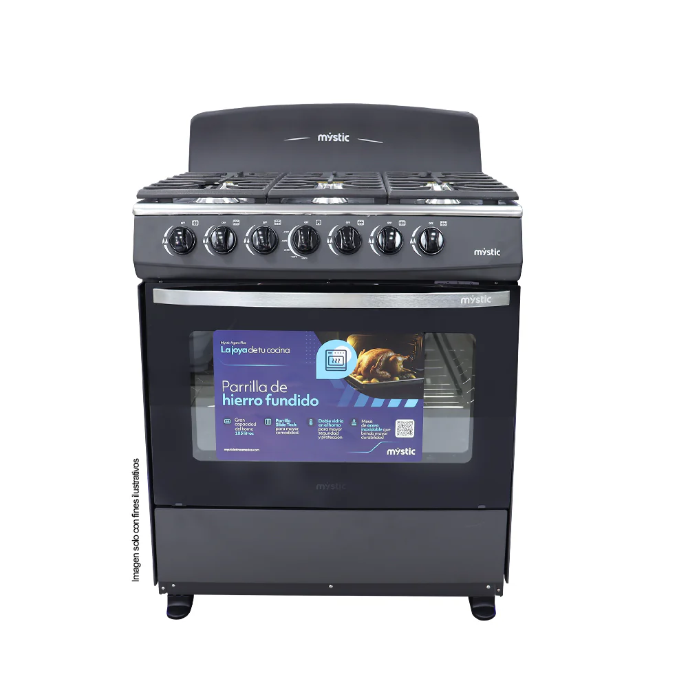 Estufa a gas 30" 6 quemadores AGATA PLUS MY-ST6Q750-PHSC-GY Mystic