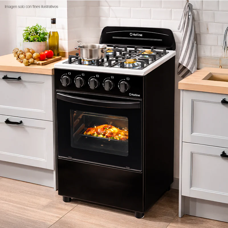 Estufa a gas de 24" | 4 quemadores | Modelo HLGR452F | parrillas de hierro fundido | Hotline | horno capacidad de 60 litros - Image 2