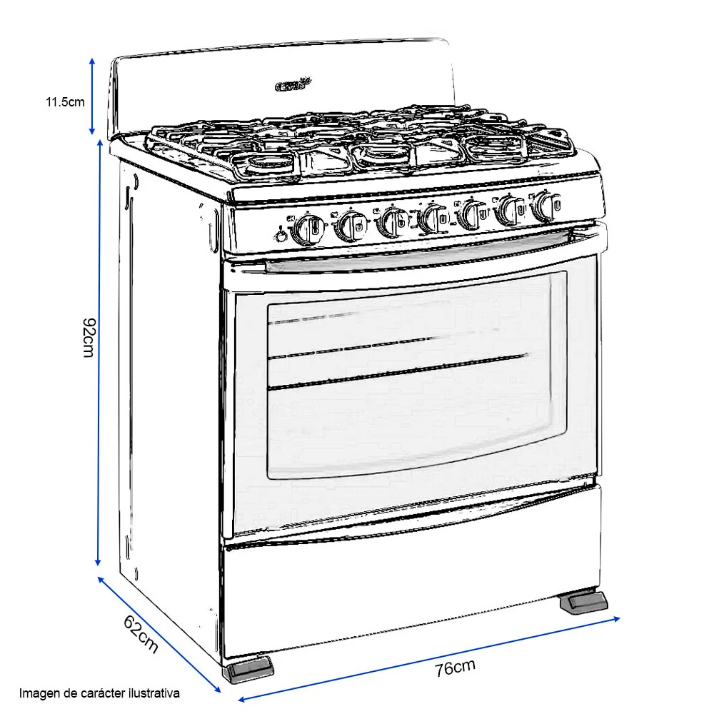 Estufa a gas de 30" LAFR4130G Acros 6 quemadores - Image 4