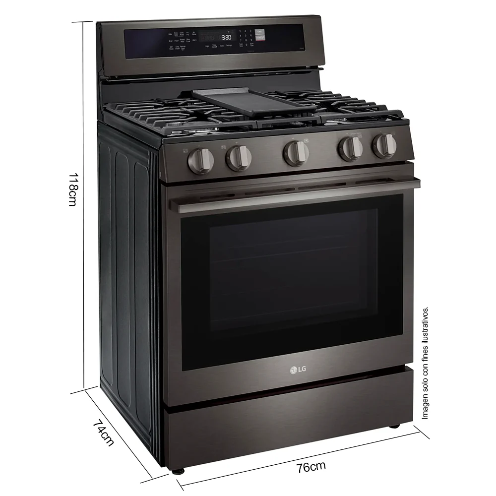 Estufa a gas de 30", modelo LRGN6325X LG, 5 quemadores, con modo Air Fry, sistema Easy Clean - Image 4