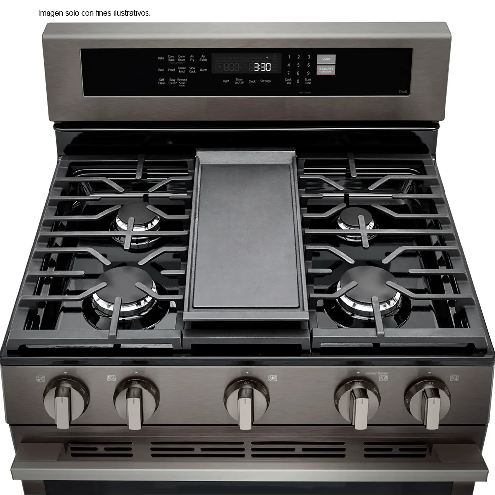Estufa a gas de 30", modelo LRGN6325X LG, 5 quemadores, con modo Air Fry, sistema Easy Clean - Image 6