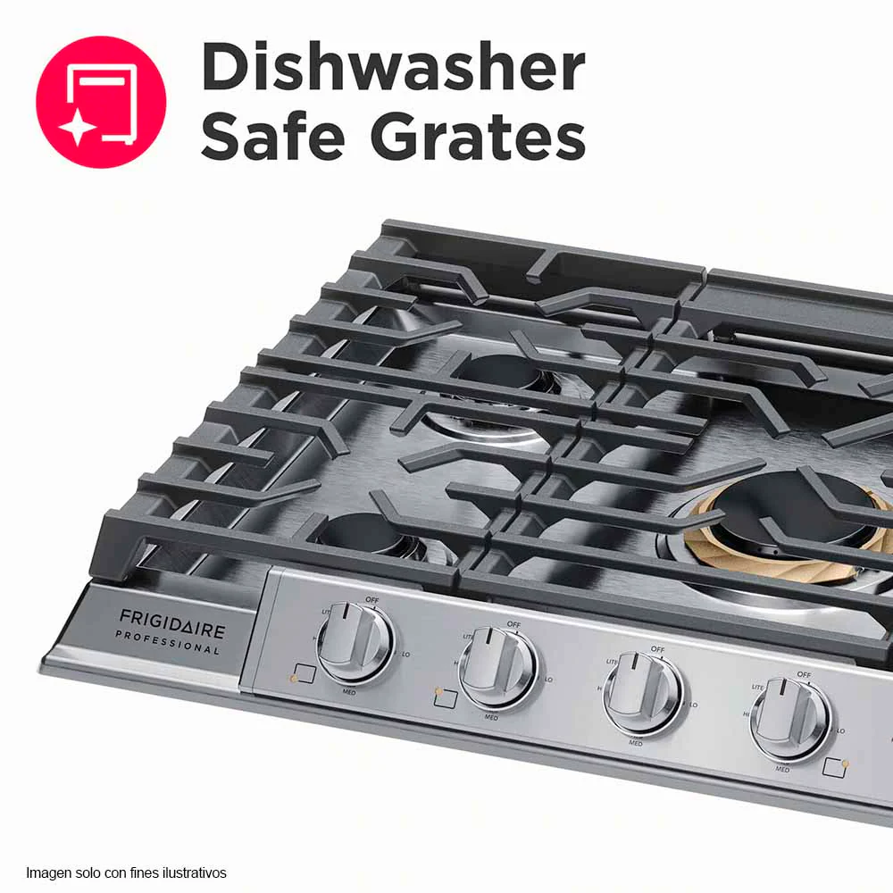 Estufa a gas empotrable profesional de 30" PCCG3080AS 5 quemadores Frigidaire acero inoxidable - Image 5