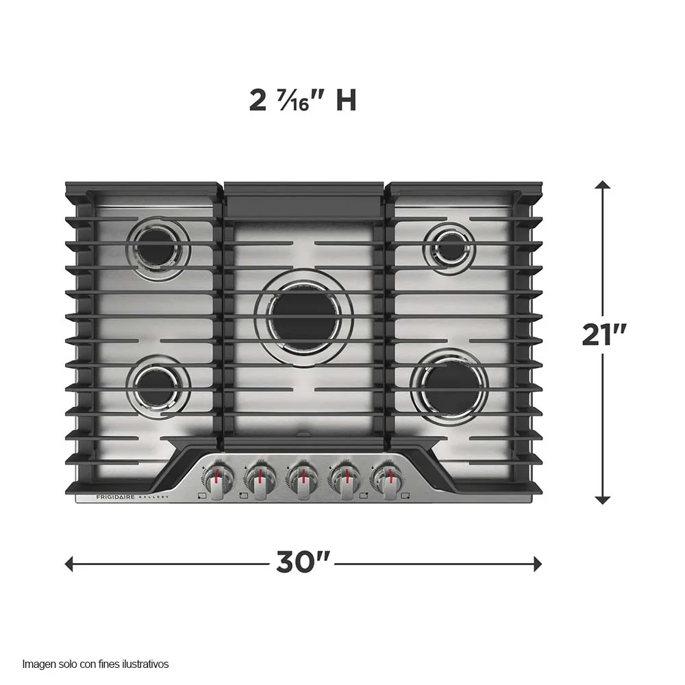 Estufa de 30" a gas empotrable GCCG3048AS 5 quemadores, acero inoxidable Frigidaire - Image 4