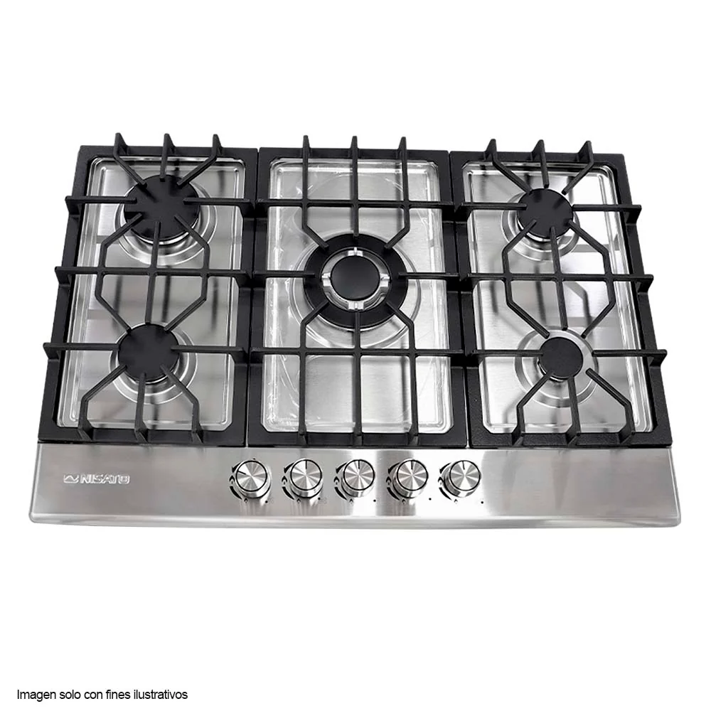Estufa empotrable a gas de 30" NPCT-76PROKD Nisato, 5 quemadores acero inoxidable - Image 2