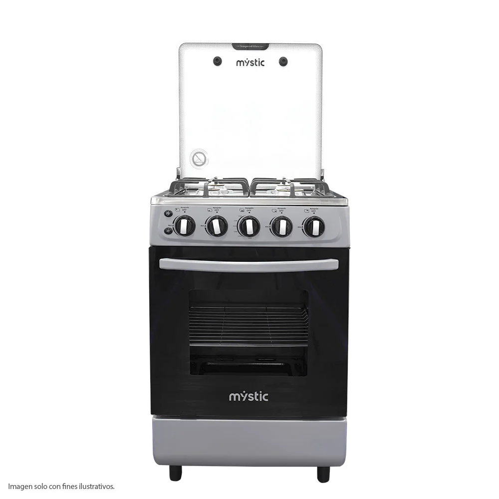 Estufa gas 24" MY-ST4QZ925-PHEL-SS Mystic 4 quemadores, encendido eléctrico color acero inoxidable