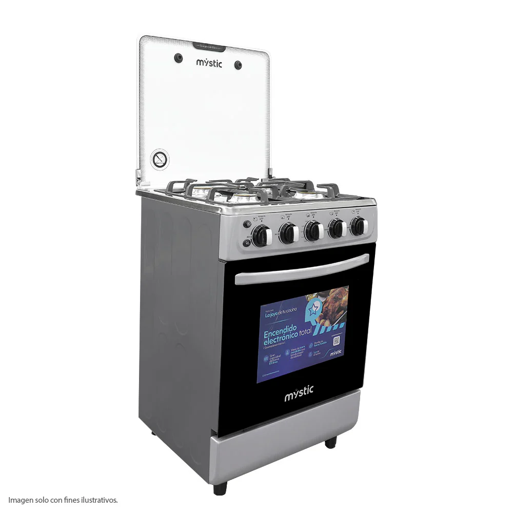 Estufa gas 24" MY-ST4QZ925-PHEL-SS Mystic 4 quemadores, encendido eléctrico color acero inoxidable - Image 2