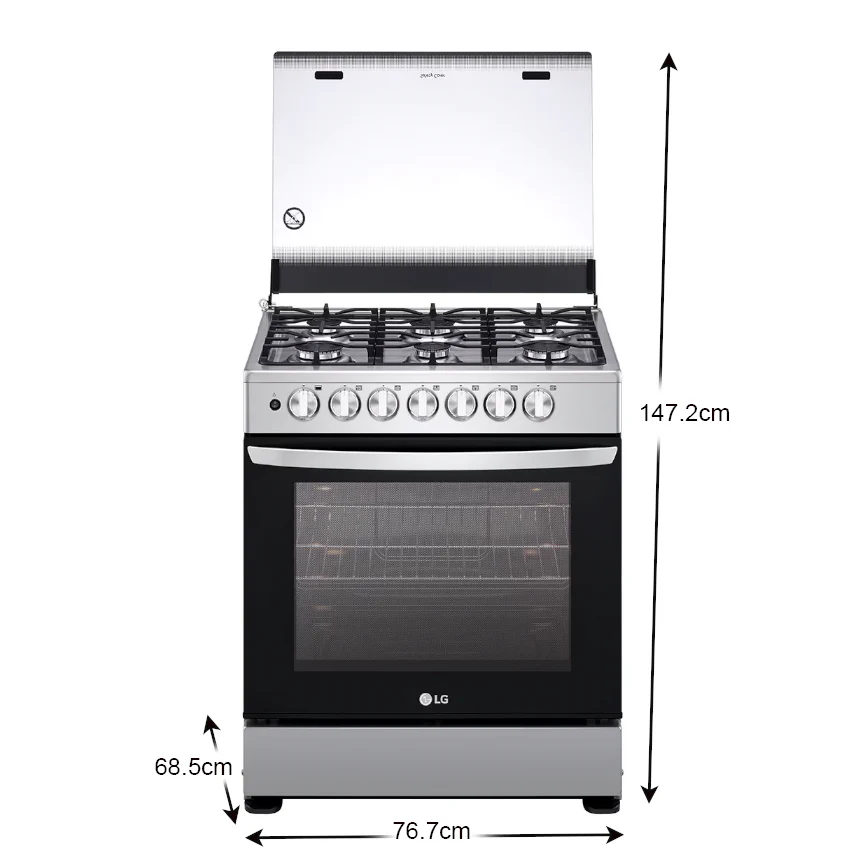 Estufa LRGZ5253S LG a gas 30" encendido automático 6 quemadores horno 5.2pc. - Image 3