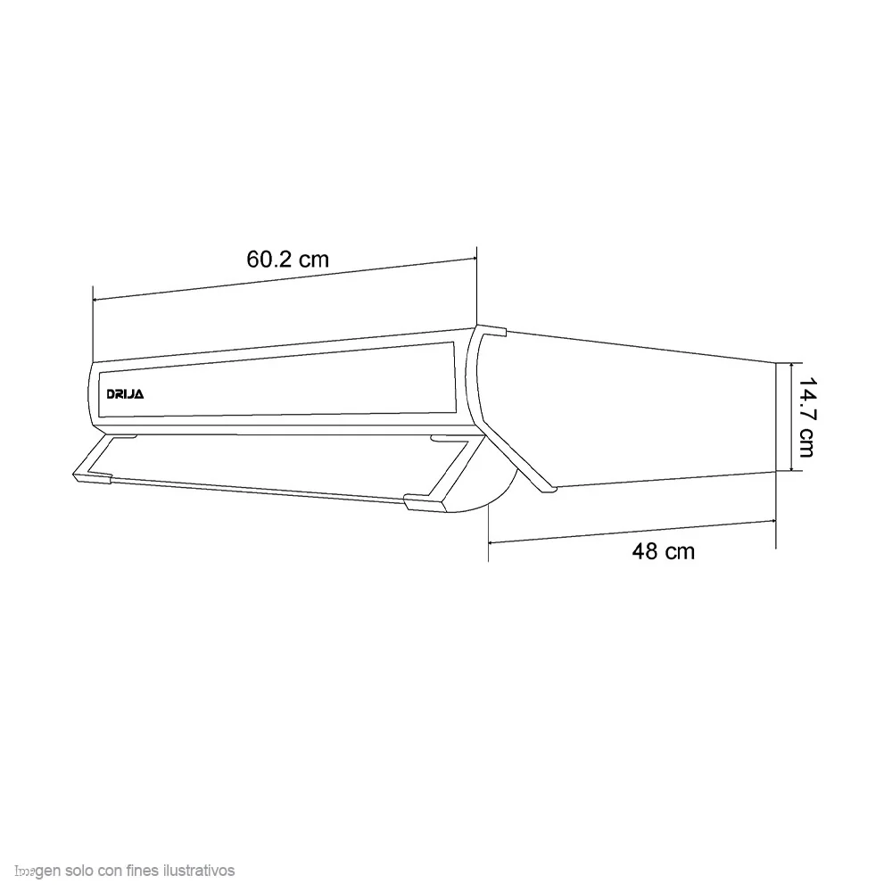 Extractor de grasa Slim Touch 60 color negro, 3 velocidades iluminación LED - Image 4