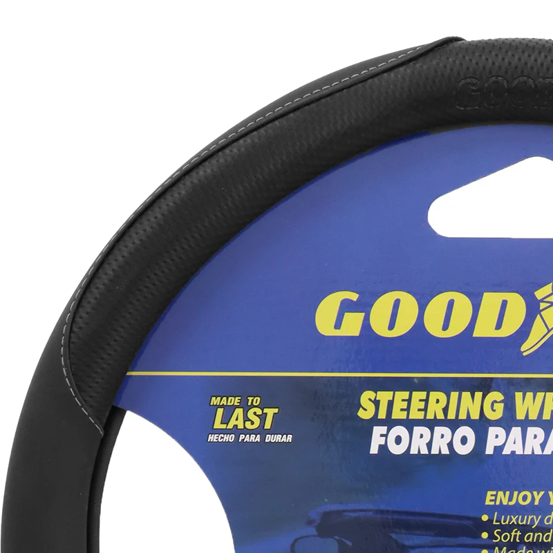 Forro de volante 38cm, color negro con detalles de costura en blanco, 991-2302425 - Image 2