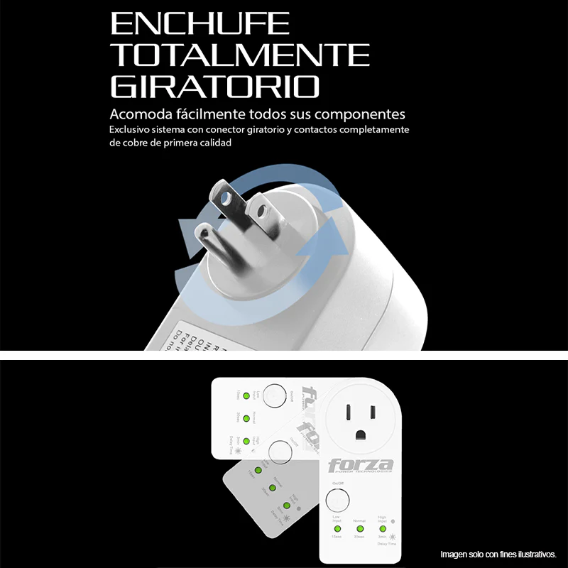 Protector de voltaje Zion 2-Pack, FVP-1201B 2PK, voltaje 110/120VCA - 50/60Hz 900J, NEMA-1 - Image 3