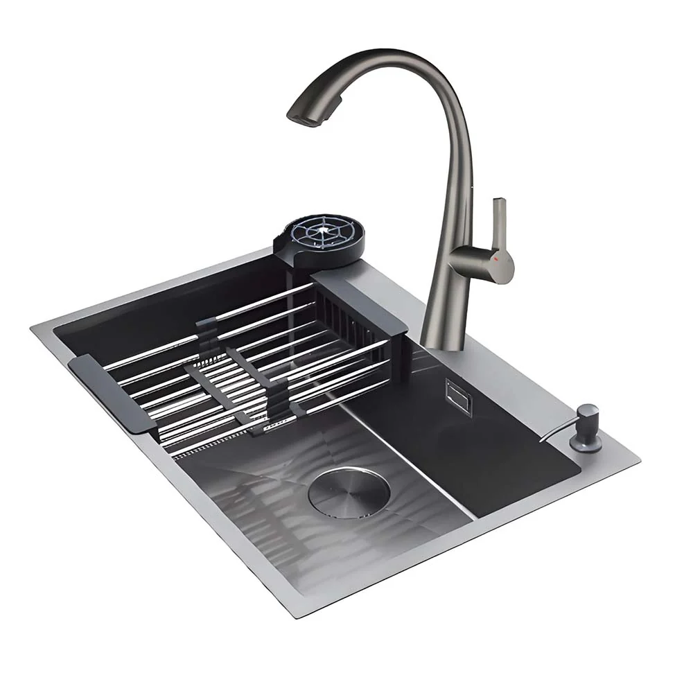 Fregador de lujo Bolonia 76 de 76cm tina de acero inoxidable satinada