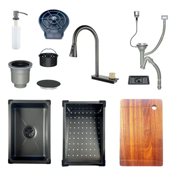 Fregador de lujo, 75 cm, SIENA 75, Drija, acero inoxidable satín, grifería y accesorios incluidos - Image 2