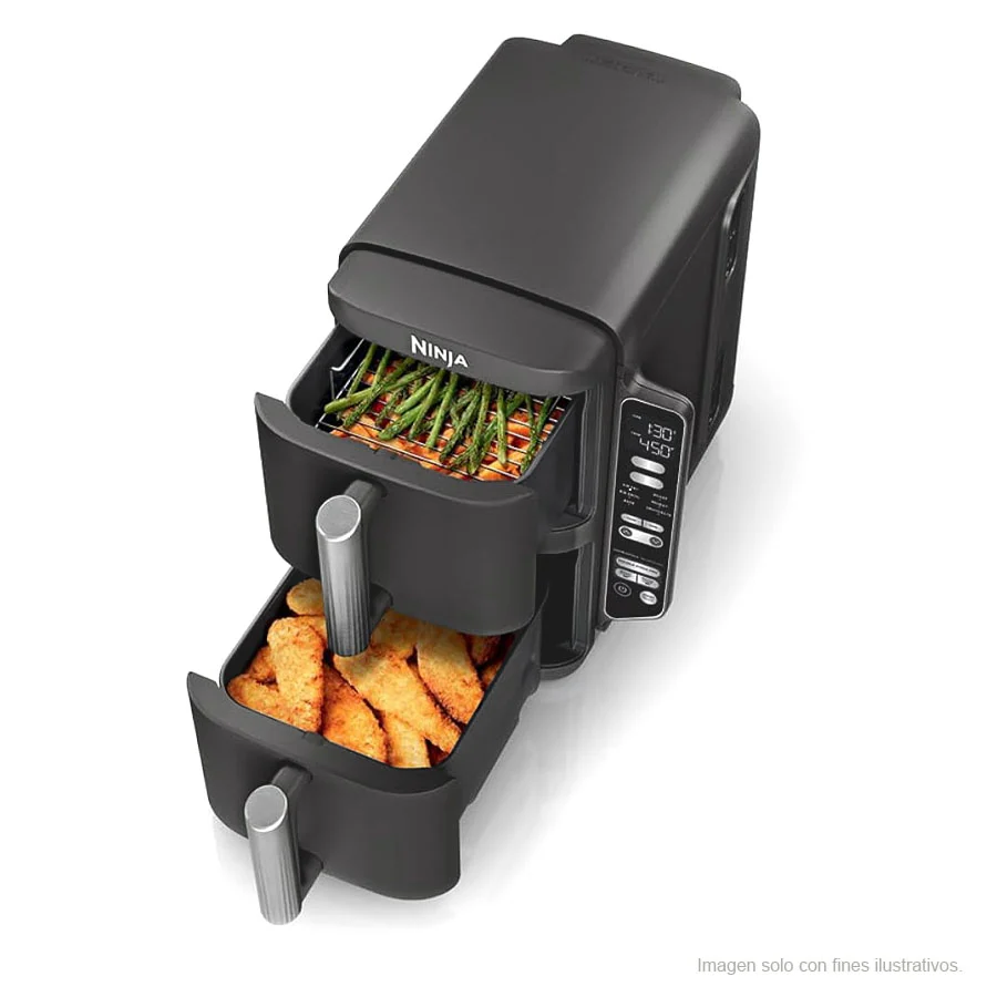 Freidora de Aire 2 cestas 10 Qts SL401 Ninja (9.46 lts) color gris - Image 3