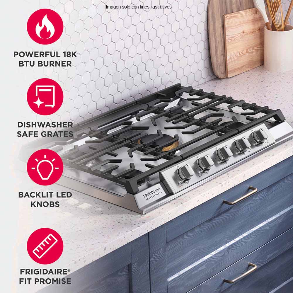 Estufa a gas 36" PCCG3680AS profesional Frigidaire 5 quemadores - Image 6