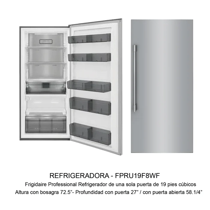 Gemelas FRIGIDAIRE Refrigeradora FPRU19F8WF + Congelador FPFU19F8WF + TRIM KIT TRMKTEZ2FL79 - Image 8