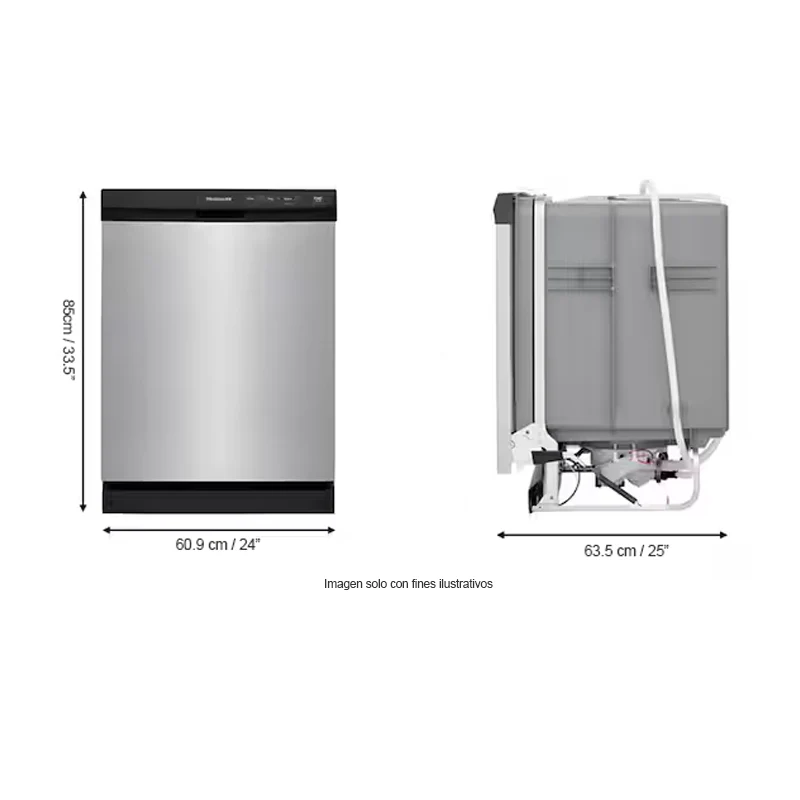 Lavaplatos empotrable 24" FFCD2413US Frigidaire mandos visible, acero inoxidable - Image 4