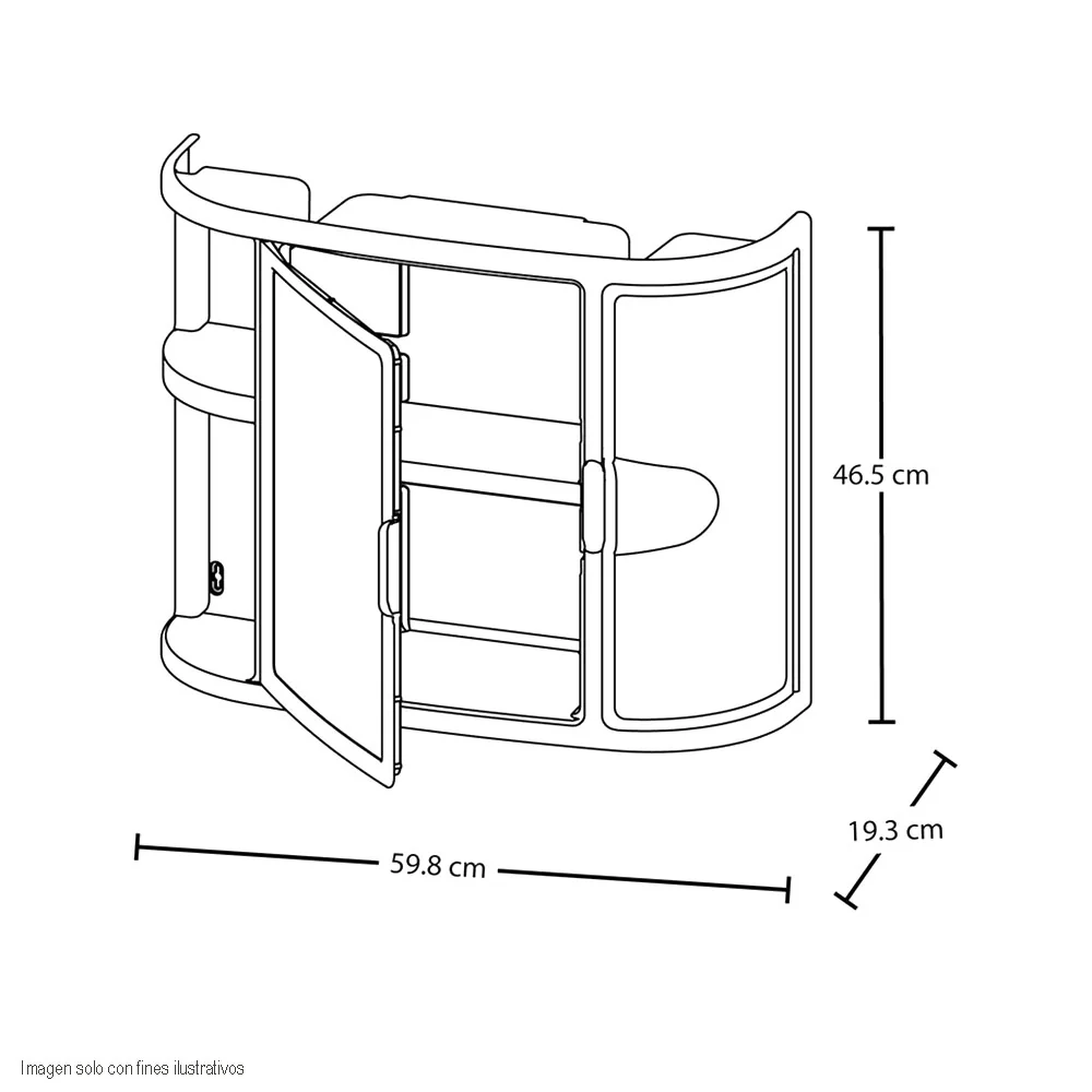 Gabinete con espejo para baño 7668-XP Rimax color wengue - Image 4