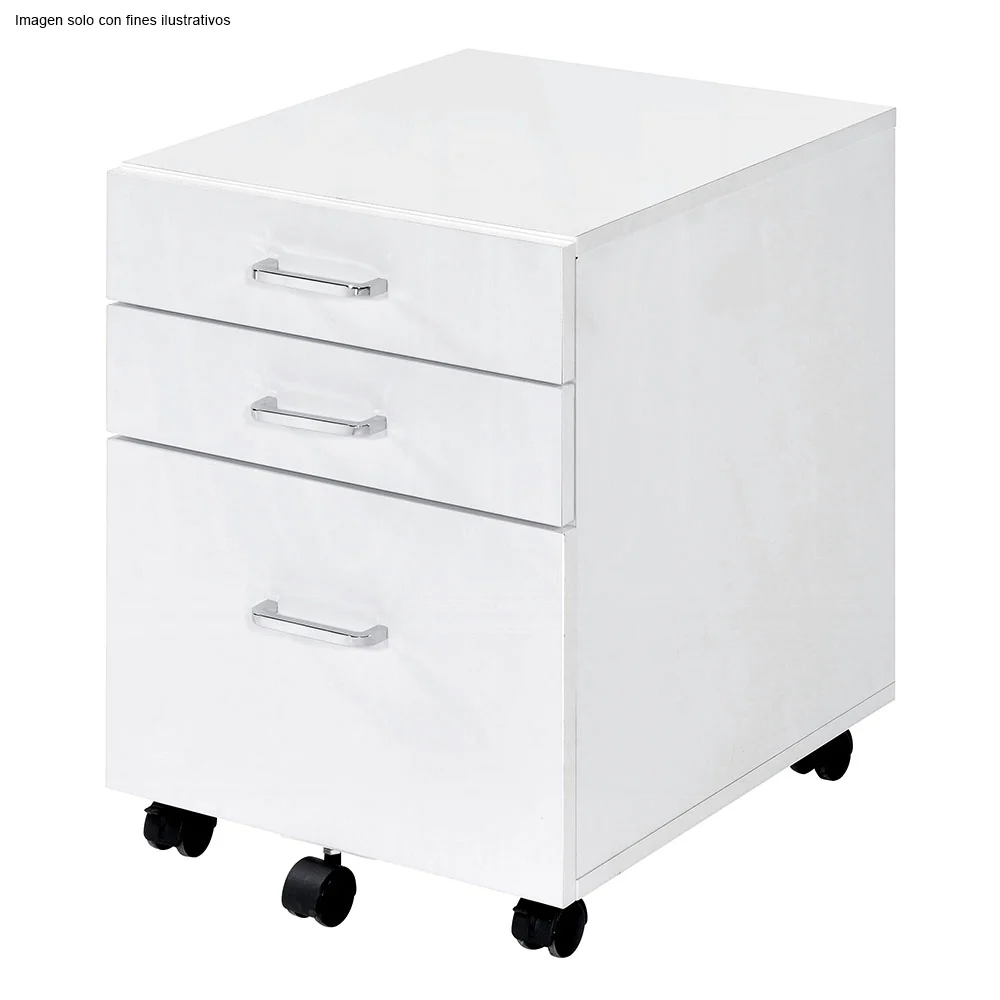 Gabinete Tennos 93194 color blanco 3 gavetas con ruedas
