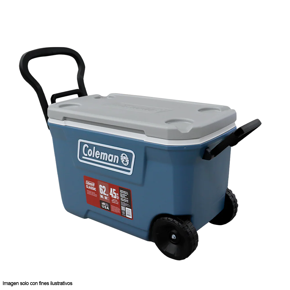Hielera 62 Qts Serie 316 Coleman con ruedas color azul marino con gris - Image 2