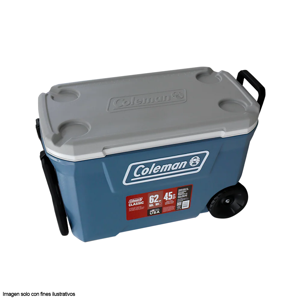 Hielera 62 Qts Serie 316 Coleman con ruedas color azul marino con gris - Image 3