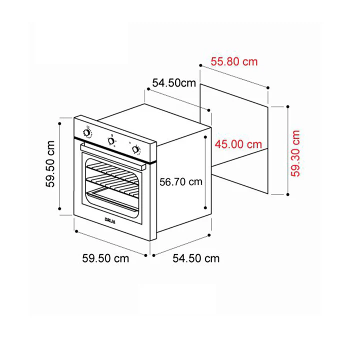 Horno empotrable eléctrico 220V DRIJA Latino 60 - Image 2