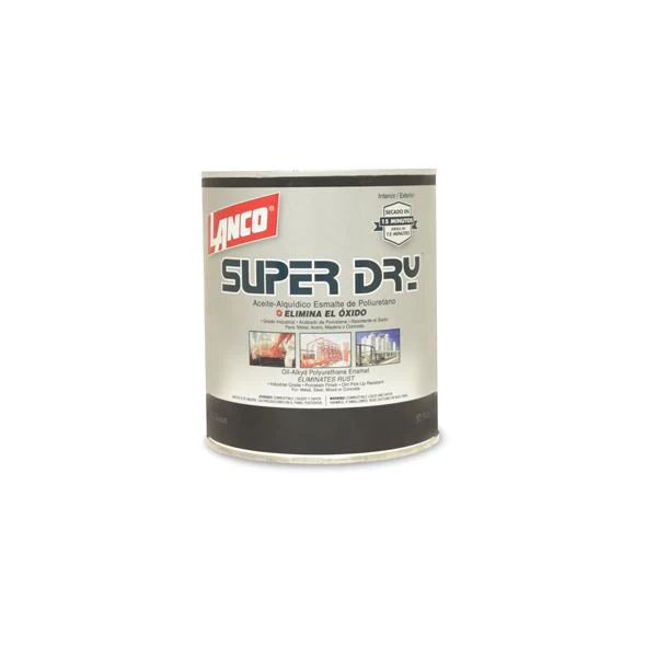 LANCO PINTURA ANTICORROSIVA SUPER DRY MATE NEGRO 1/4 GALON
