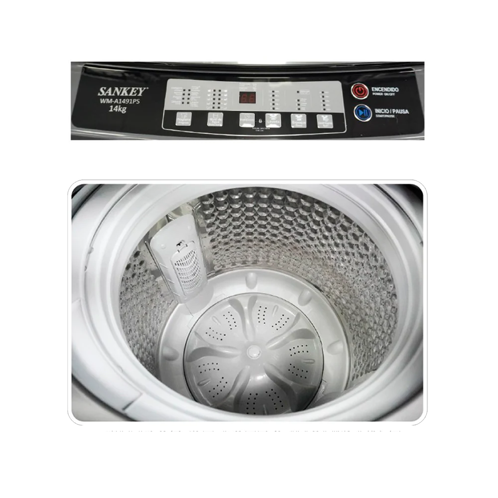 Lavadora automática 14kg WM-A1491PS Sankey, tina de acero inoxidable, color gris - Image 2
