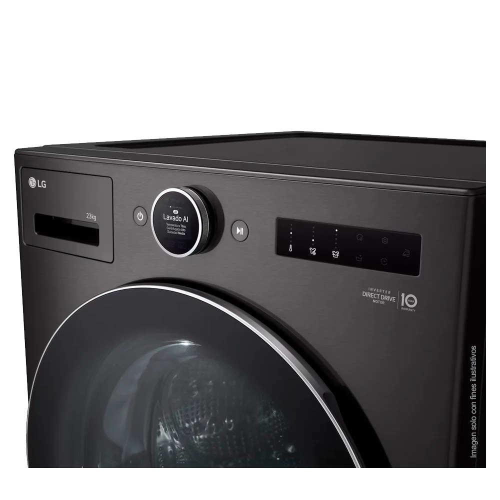 Lavadora de 23kg WM23BFXS6 LG, carga frontal, TurboWash360, acabado de acero negro - Image 6